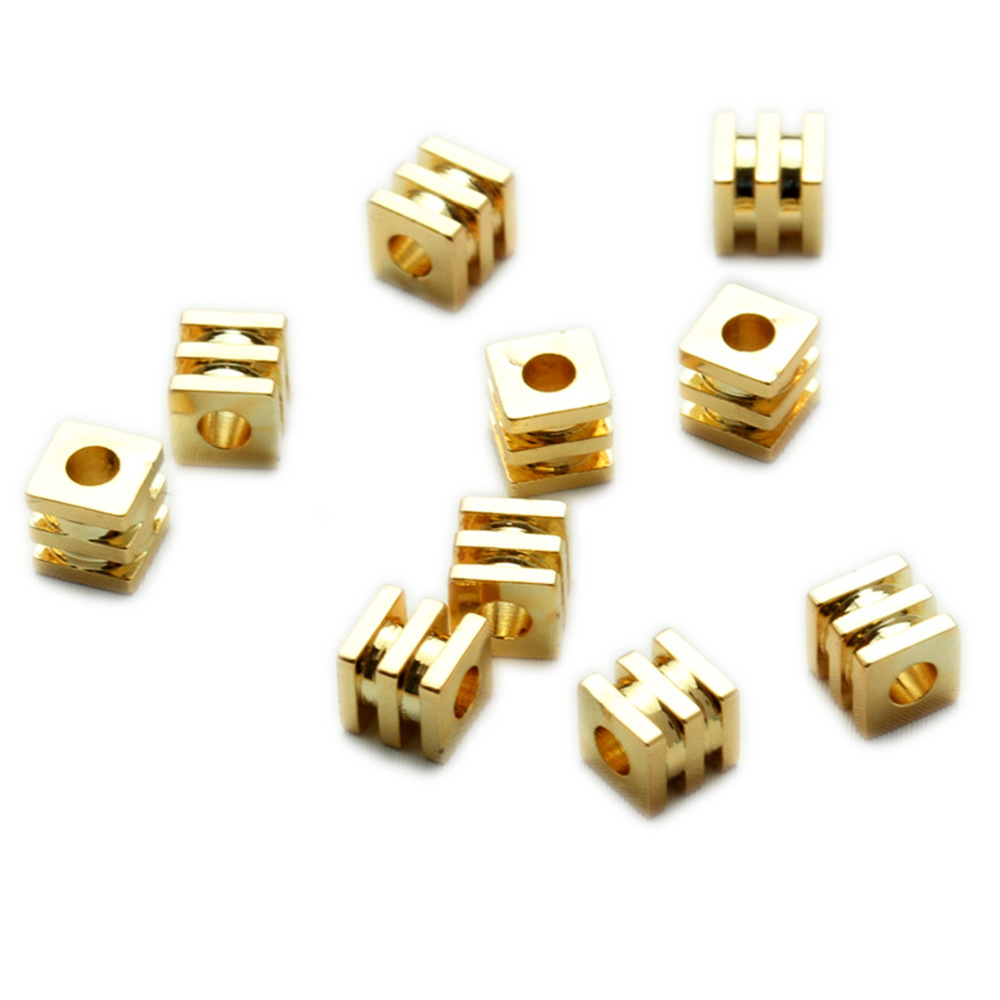 三线方珠2-5mm 饰品diy配件散珠隔珠穿孔珠 隔珠串珠手链红绳组装
