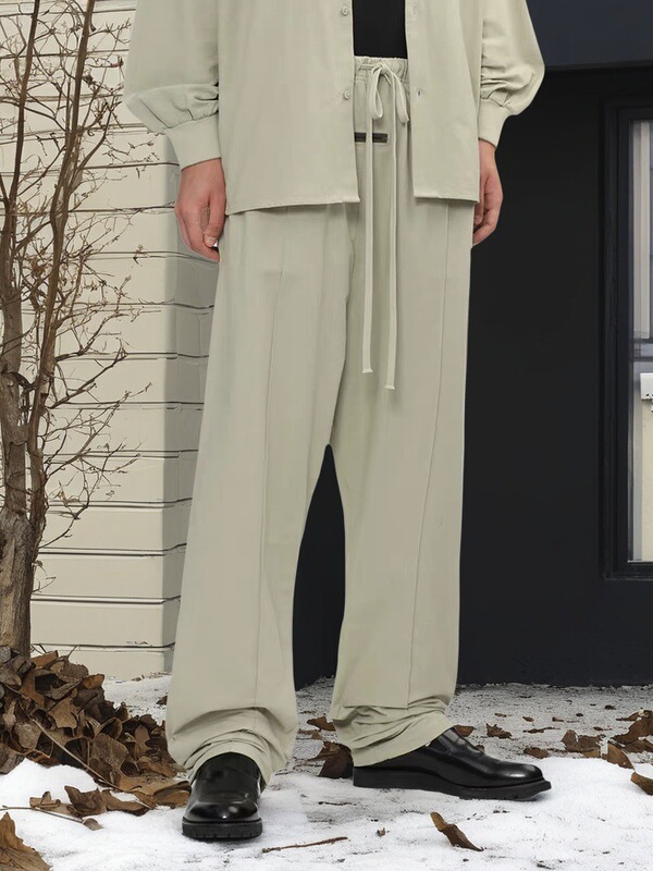 Essentials Hhh Trendy Brand Pants Casual Pants Wide-Leg Straight Pants for Men and Women Loose American Style Plain Drawstring Cuffs