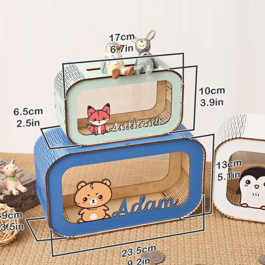 Cashbox con contador de madera para almacenar en el tanque de almacenamiento de niños para decoraciones en la sala de estar