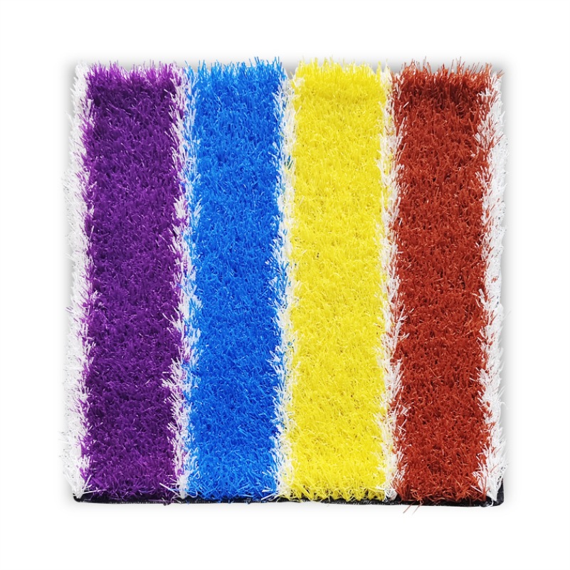 Fuente de la fábrica kindergarten rainbow runway color simulación césped artificial falso en stock alfombra plástico al por mayor