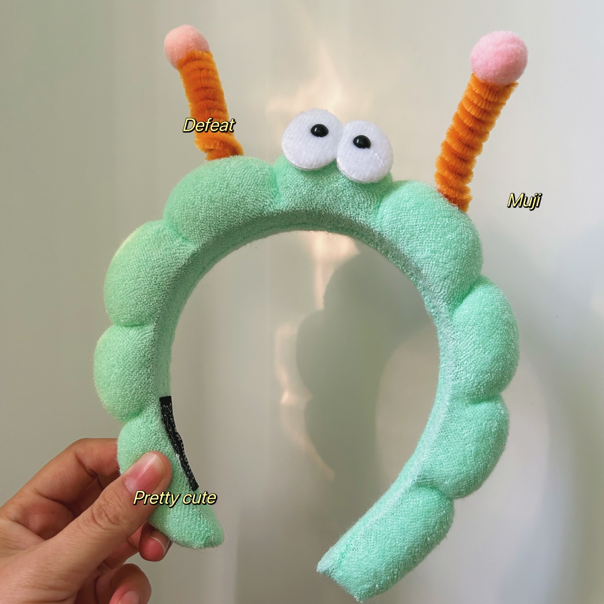 Feo, lindo, divertido, palo de torsión, esponja de ojos grandes, lavar la cara, banda de cabello casera, lavar la cara, maquillaje, banda de cabello rotura, tarjeta de cabello