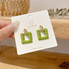 Design silver needle, acrylic retro brand advanced earrings, silver 925 sample, trend of season, internet celebrity