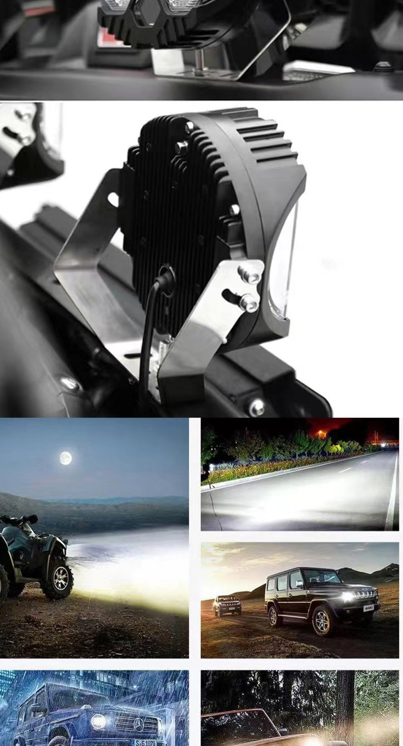 Off-road vehicle lamp modification A- pillar roof is equipped with spotlights on three sides of the light-emitting high-power tank 300 with daily running lights