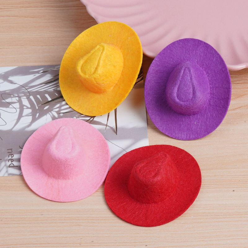 Accesorios de muñecas fluorescentes de color fantasma polvo parpadeante sombrero denim tela de varios sombreros mixtos multicolores