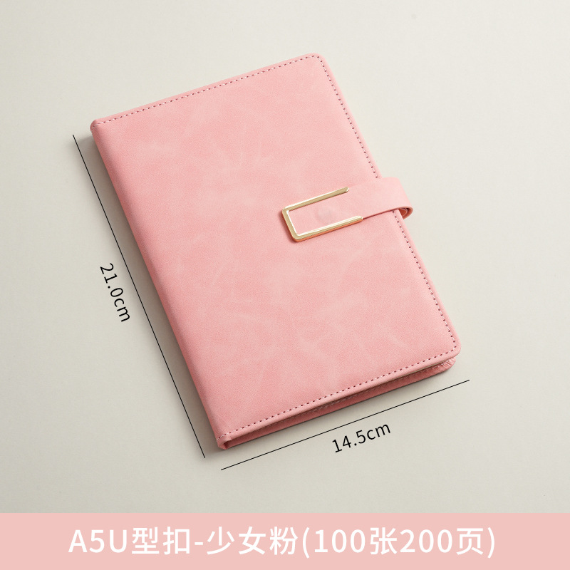 A5 cuaderno de notas logotipo de oficina de negocios regalos de cuero suave grueso de alto valor de la cara hebilla cuaderno de notas caja de regalo