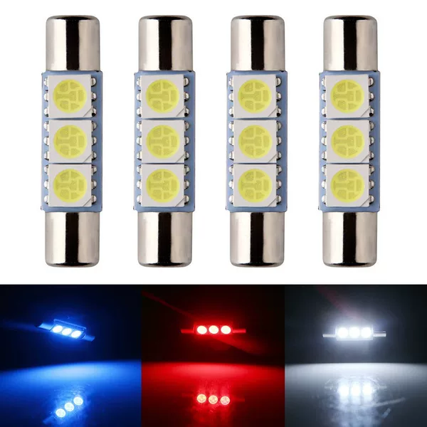 Flat Head Double Tip St6-5050-3Smd 28mm B6Led Vanity Mirror Light Sun Visor Light Map Light Reading Light