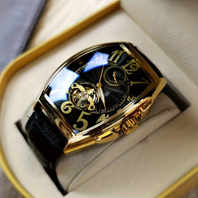 Barrel Type Fully Automatic Wheel Hollow Mechanical Watch Men's Business Simple Fashion Multifunctional Watch Wholesale Barrel Type Fully Automatic Wheel Hollow Mechanical Watch Men's Business Simple Fashion Multifunctional Watch Wholesale