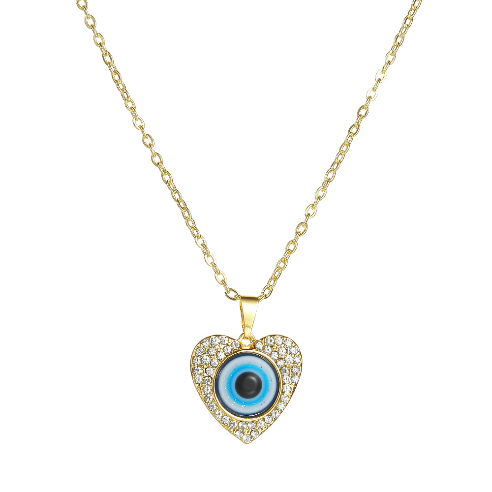 Fashion Devilu0027S Eye Alloy Enamel Rhinestones Womenu0027S Pendant Necklace