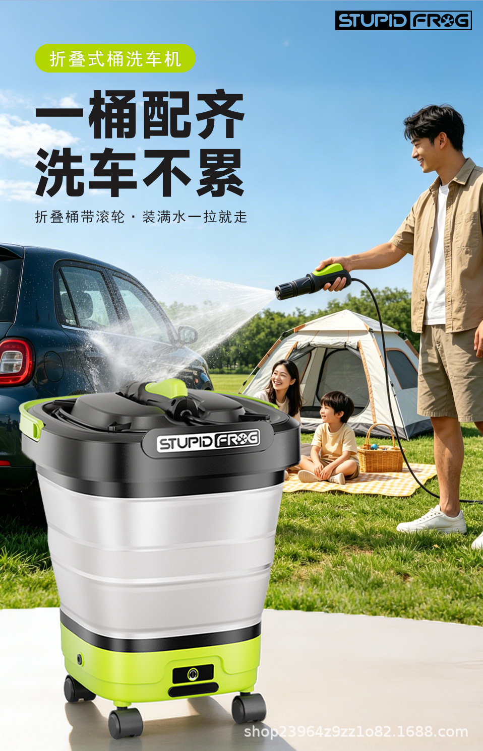 Folding Water Tank Wireless High-Pressure Car Washer 12L Large Capacity Cross-Border Hot-Selling Car-Mounted Household Cleaning Device