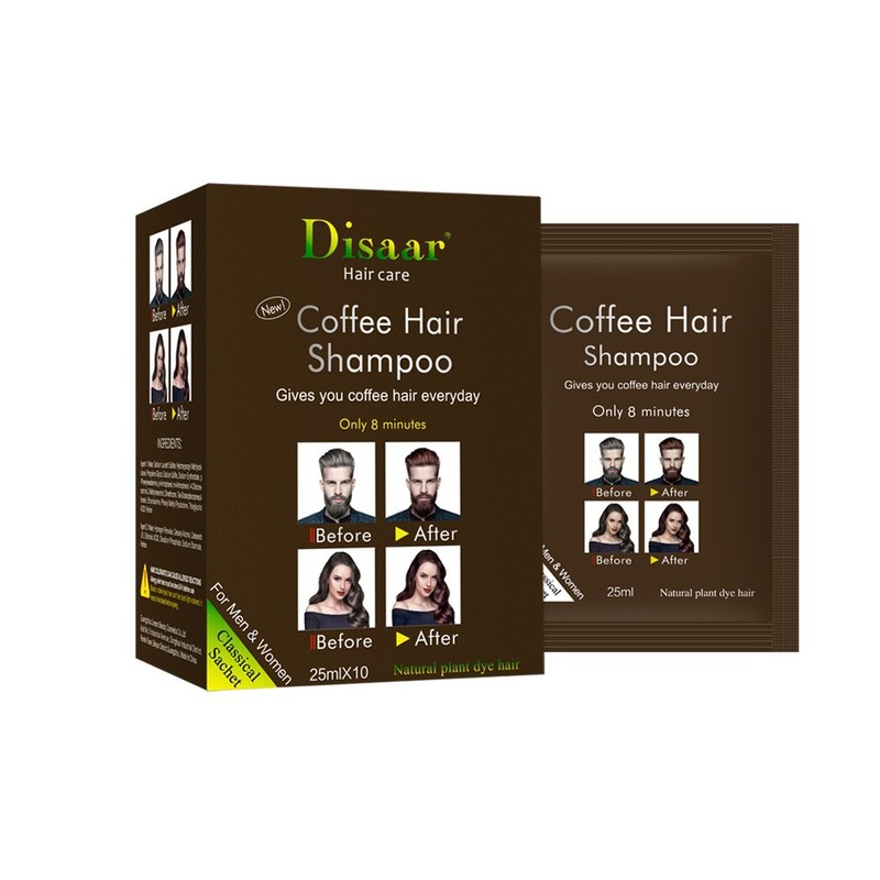 跨境一支黑Balck Hair Dye Shampoo植物染发剂膏梳洗发水染发变黑|undefined