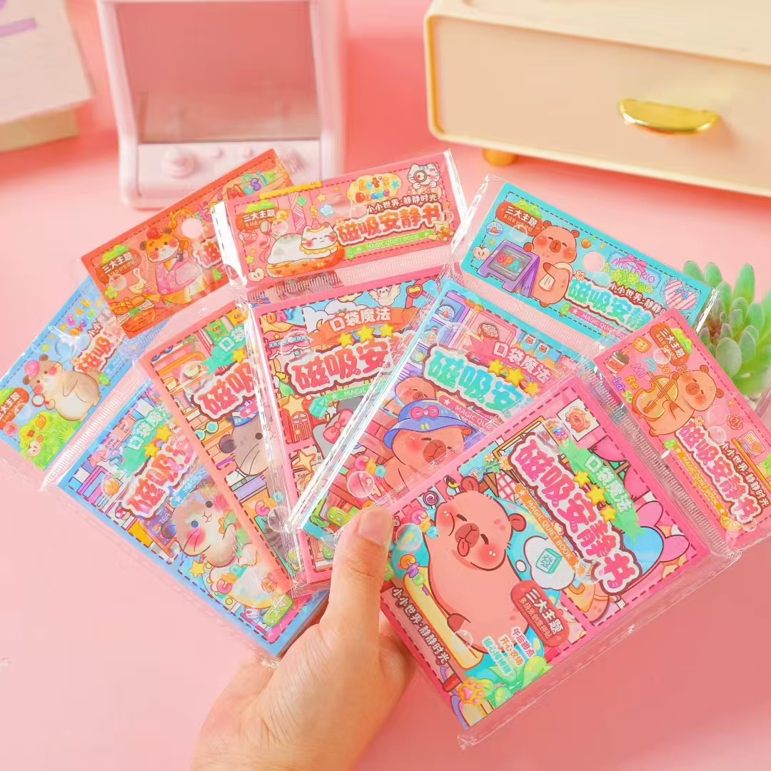 Shang Super nuevo mini libro de pegatinas de absorción magnética para niños hechos a mano DIY niñas estudiantes de primaria de bolsillo libro magnético silencioso image 4