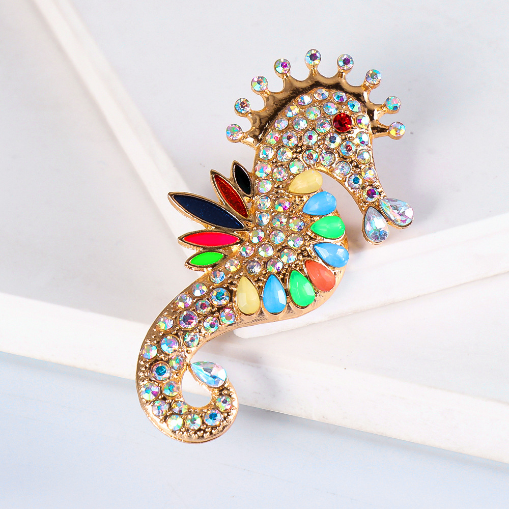 Nihaojewelry Jewelry Wholesale Fashion Color Diamond Seahorse Earrings display picture 5