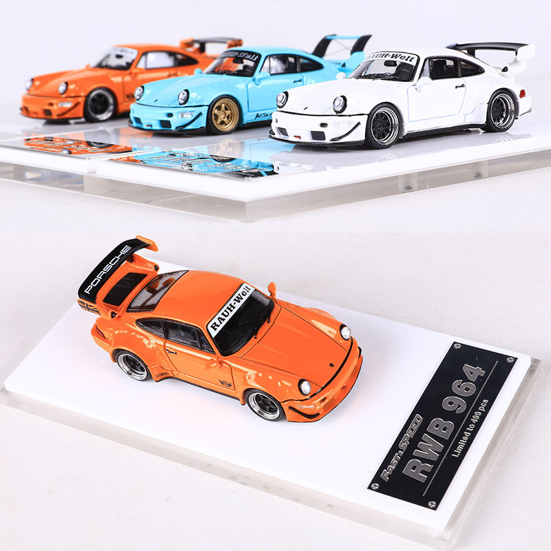 빠른 속도 1:64 포르쉐 RWB964 와이드 바디 수정 시뮬레이션 합금 자동차 모델 컬렉션