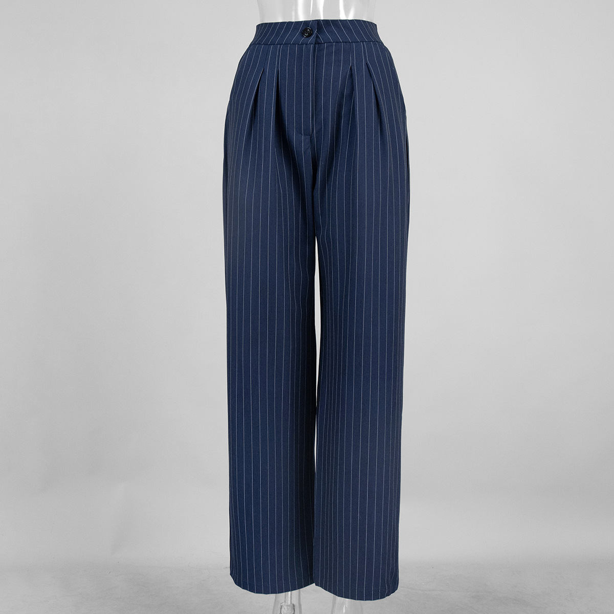 Pantalones a rayas rectos transfronterizos Europa y los Estados Unidos 2025 otoño nuevos pantalones largos de piernas largas sueltos de moda traje de viaje pantalones mujeres image 7
