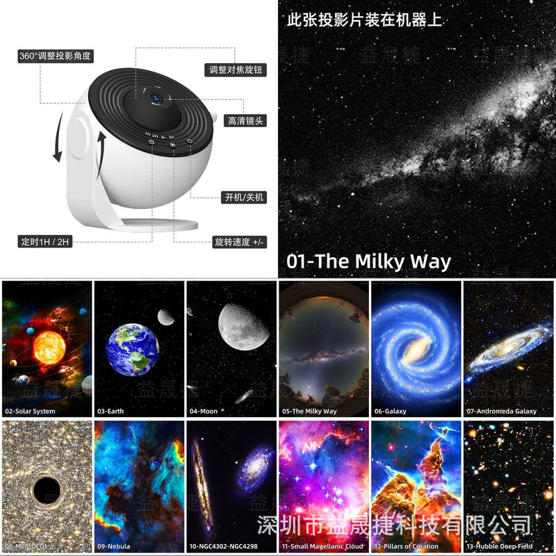 国境を越えた地球儀銀河星空投影ランプ寝室の雰囲気ライト HD フォーカス USB ナイトライト|undefined