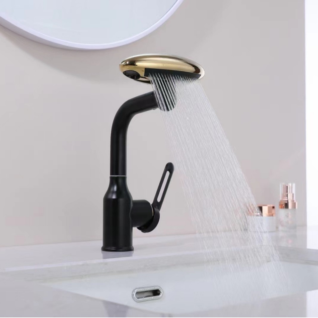 Grifo universal extraíble para lavabo de baño, con cuatro velocidades de agua fría y caliente, para uso doméstico.