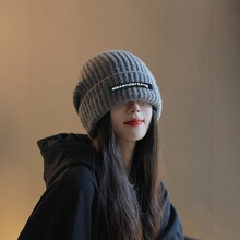秋冬帽男女堆堆帽ins宽松保暖针织帽大头围加厚毛线时尚毛线冷帽