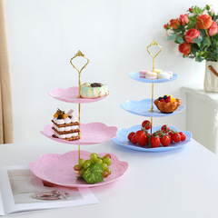 北欧ケーキ棚フロント家庭用リビングケーキ棚多層フルーツ皿お菓子皿三層デザート台展示棚
