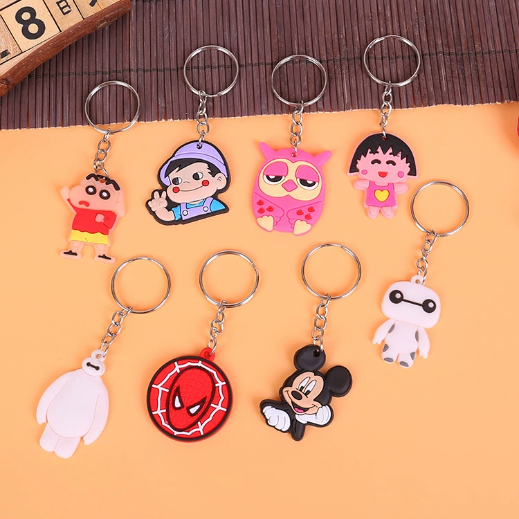 Мягкий пластиковый брелок из ПВХ с мультяшным дизайном, оптом, креативный маленький подарок, силиконовый брелок для ключей в виде панды, аксессуары для автомобиля
