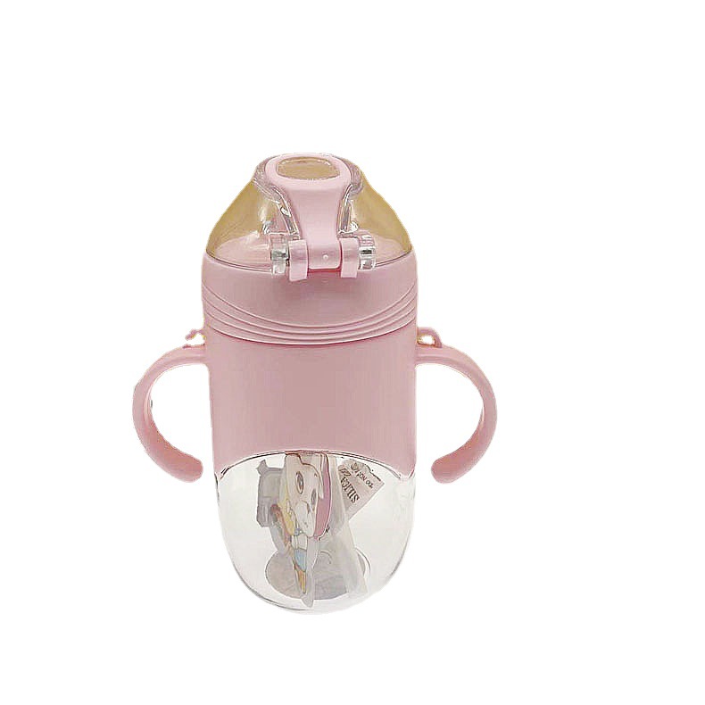 Seliya 2678 niños de paja taza de plástico para beber taza Correa deportes hervidor portátil kindergarten taza de agua