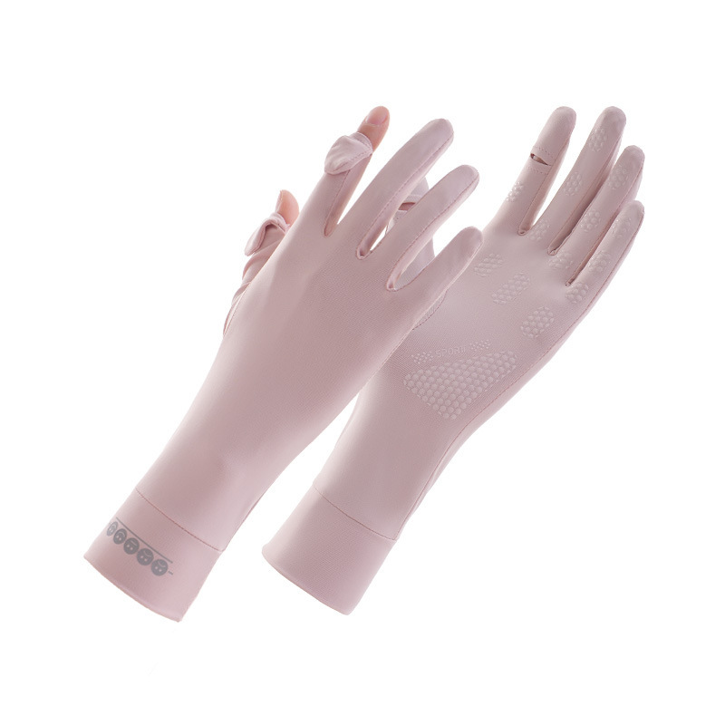 Guantes solares para mujeres de verano conduciendo guantes de hielo antipatinación anti-UV respirantes guantes delgados alargados