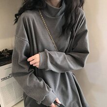 高领打底衫女内搭春夏新款加绒t恤宽松加厚保暖长袖上衣内搭