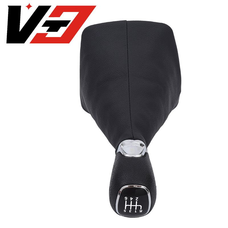 Suitable for Skoda Octavia A5 A6 2004-2012 Chrome Gear Shift Lever with Leather Cover