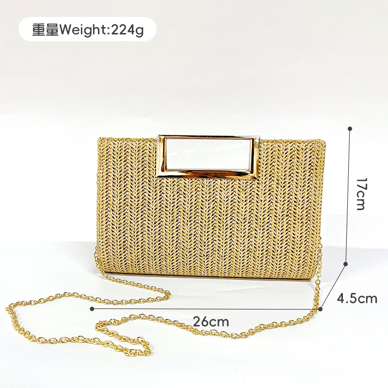 Pochette da sera intrecciata per donna stile europeo elegante_voghion.com