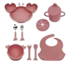 Ten-piece set (dark pink)