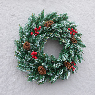 Christmas Decorative Garland Rattan Christmas Decoration Scene Window Arrangement Rattan Circle Door Hanging Rattan Decorative Supplies