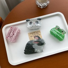 新款时尚卡通熊猫抓夹高颜值儿童后脑勺小动物鲨鱼夹可爱兔子发饰