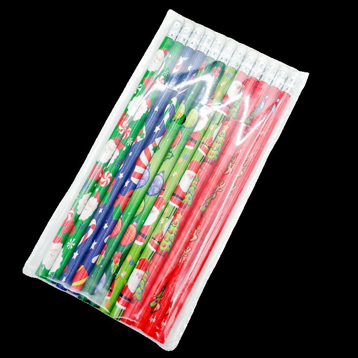 Navidad lápiz pintura dibujos animados borrador estudiante escritura HB lápiz niños papelería boceto pluma fábrica al por mayor