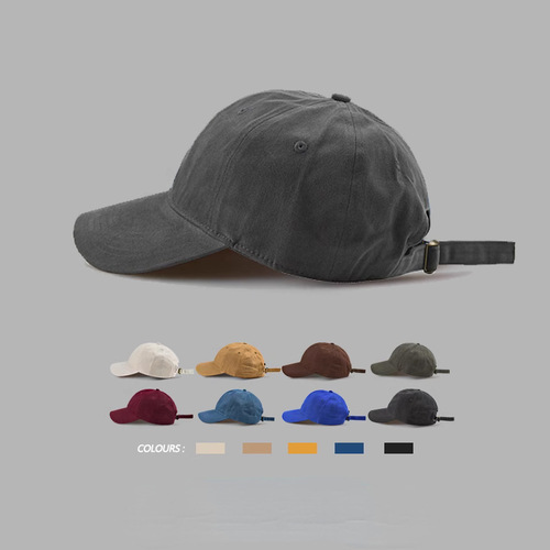 Foreign trade solid color large head circumference baseball hat for men and women ins trendy off-white peaked cap Japanese style versatile Korean version