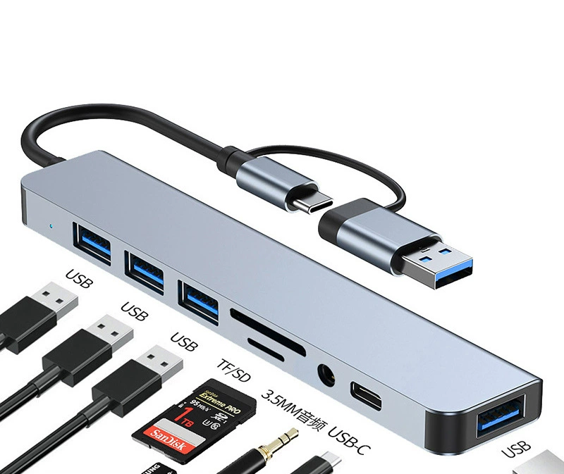Кросс-борд Huawei Type-C восьми в одном расширительная док-станция USB мультимультитул ноутбук двойной интерфейс сплиттер