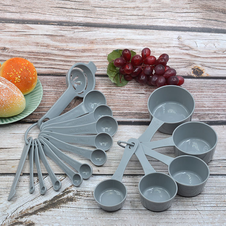 17-teiliges Messlöffel-Messbecher-Set aus Kunststoff-Gewürz-Kaffee löffel Eiweiß-Separator-Küchen-Back werkzeuge – Detail 7