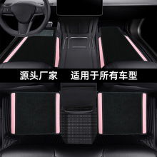 跨境专供汽车脚垫防滑耐脏通用款汽车地毯四季通用皮革脚垫五件套