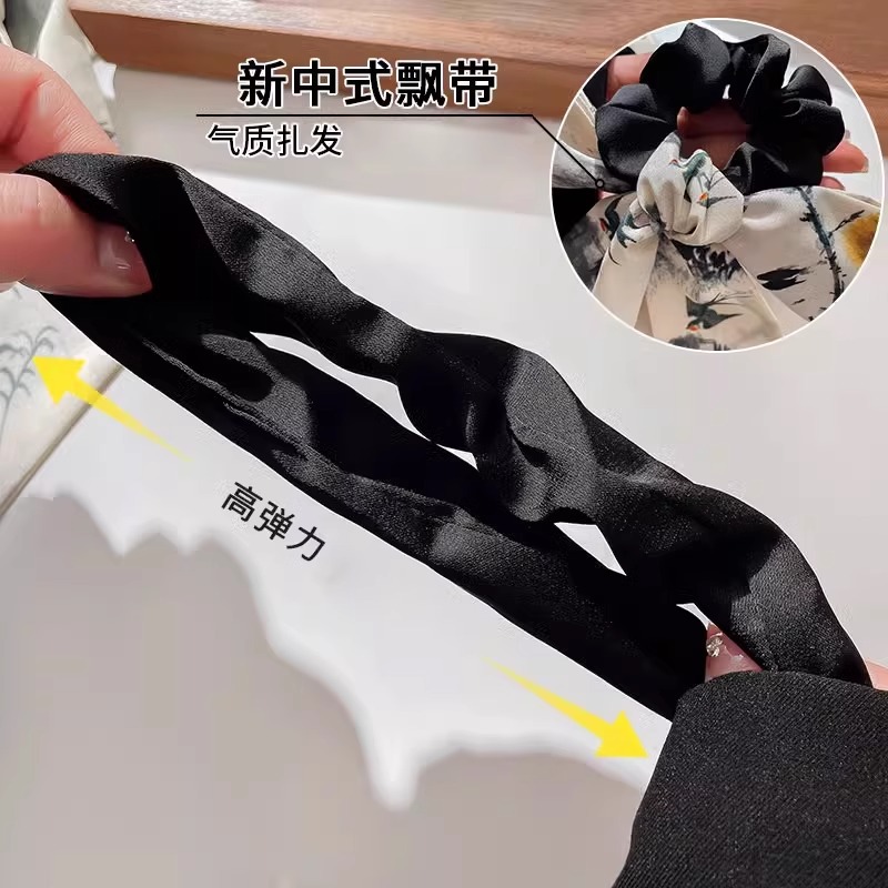 Retro estilo nacional arco de mariposa anillo de cabello intestino grueso correa de cabello 2024 nuevo temperamento femenino cabello de cola de caballo estilo retro