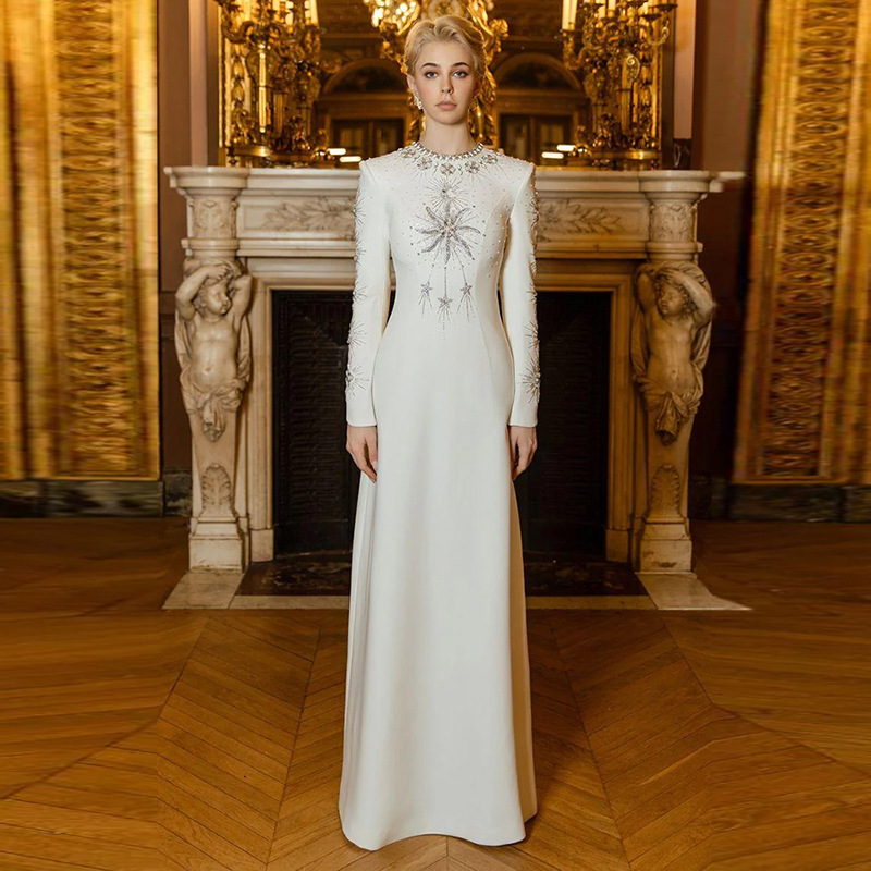 In-Stock Formal Evening Gown 2026 European and American Celebrity Fashion Heavy-Duty Rhinestone Beading Floor-Length Dress In-Stock Formal Evening Gown 2026 European and American Celebrity Fashion Heavy-Duty Rhinestone Beading Floor-Length Dress