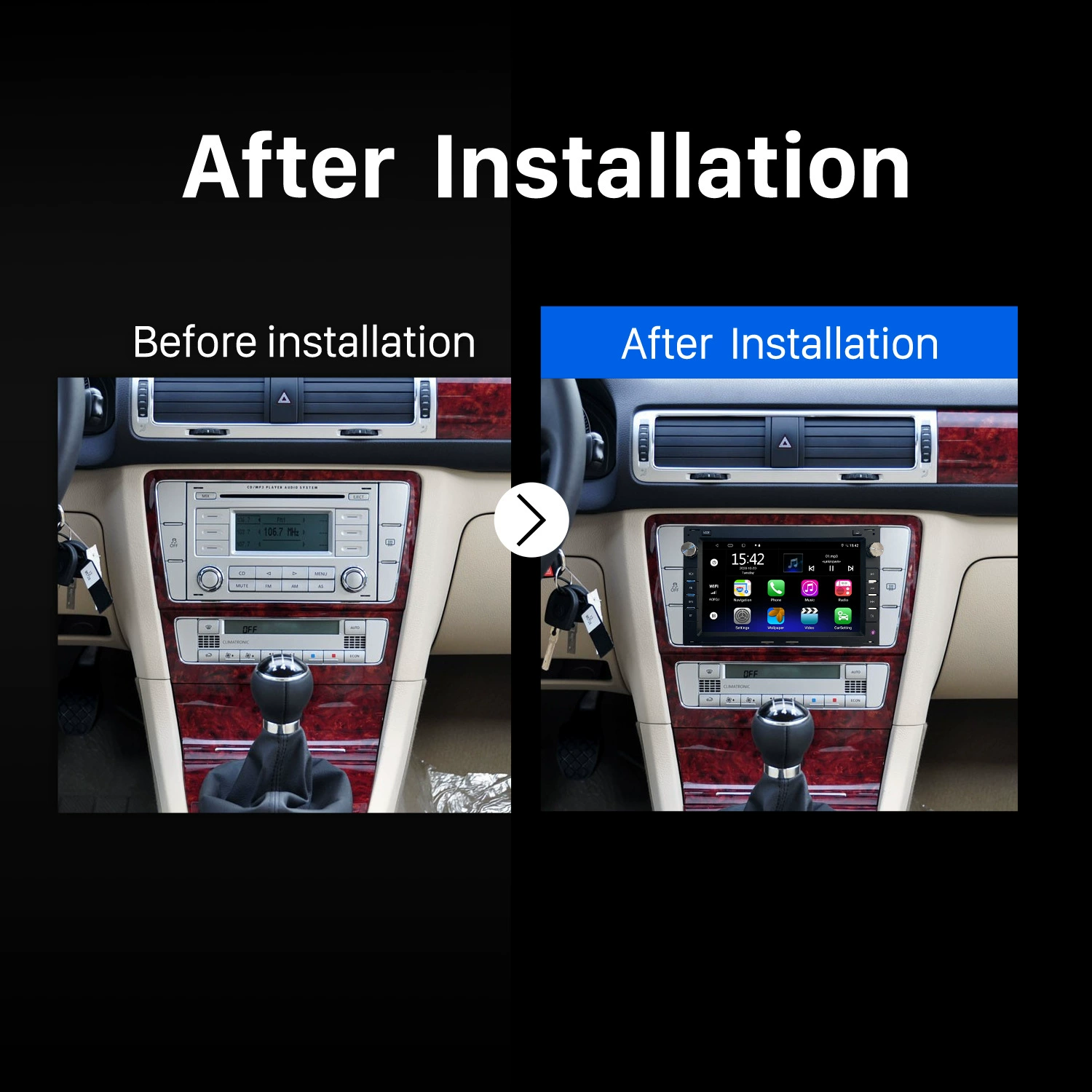 Подходит для Volkswagen Passat/B5 B6 2004–2010 Bluetooth беспроводной Carplay автомобильная навигационная система