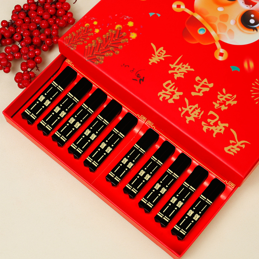 Un buen comienzo para el año de la serpiente 2025 regalos palillos zodiaco caja de regalo juego de vajilla doméstica de marea nacional con regalo LOGO al por mayor