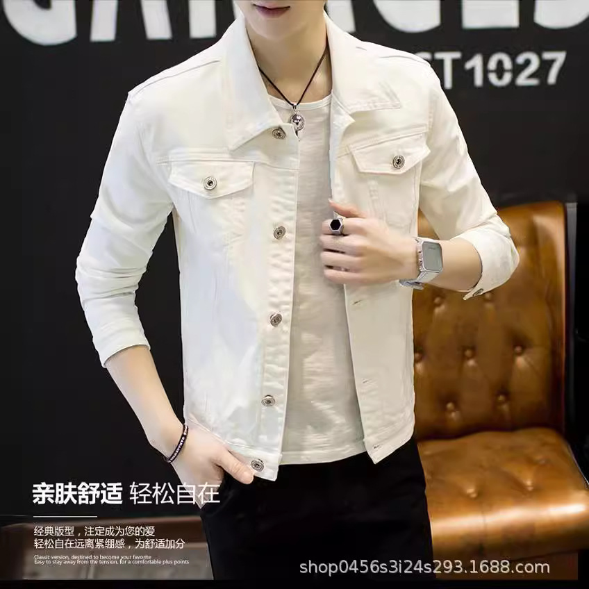 Chaqueta casual de los hombres de primavera y otoño ropa de trabajo chaqueta de mezclilla chaqueta de moda coreana chaqueta más tamaño chaqueta delgada