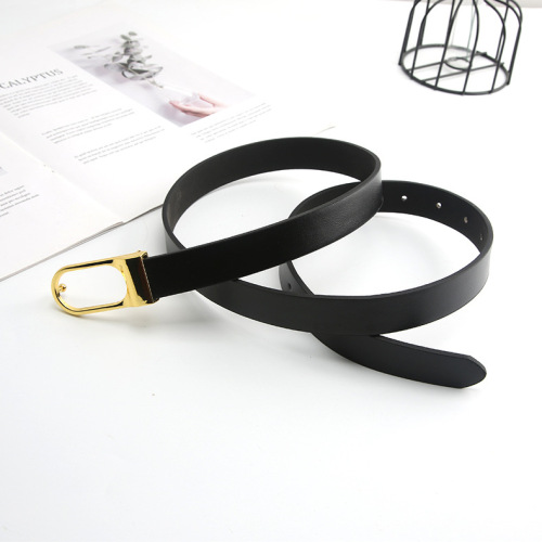 New retro snap buckle thin belt fashionable personalized buckle Korean style simple jeans dress decoration