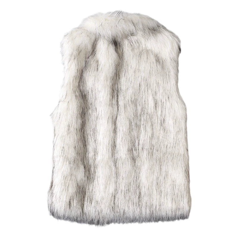 Европейский и американский осенне-зимний новый жилет для волос Меховой жилет с коротким воротником-стойкой куртка из искусственного меха жилет женская одежда