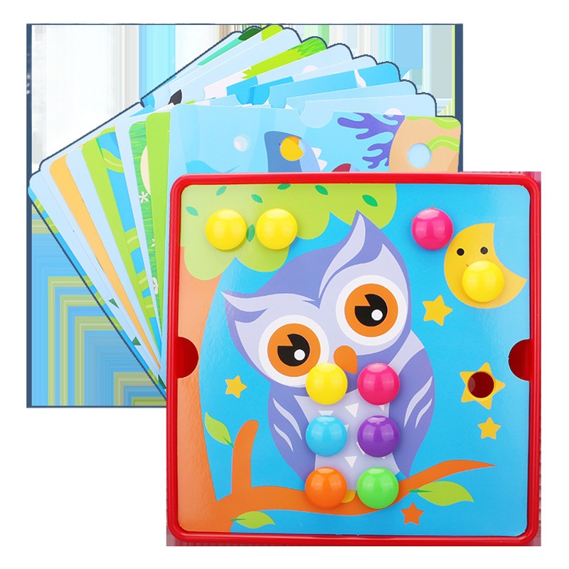 Kindergarten recomiendan rompecabezas DIY juguetes educativos 1-3 años de edad gran partícula seta clavo inteligencia desarrollo cubo Empalme