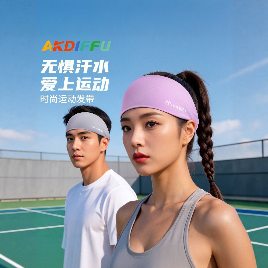 New sports headband, sweat-absorbing and sweat-wicking, for women, suitable for running, yoga, and fitness; also available as a headband for men, for basketball and other sports