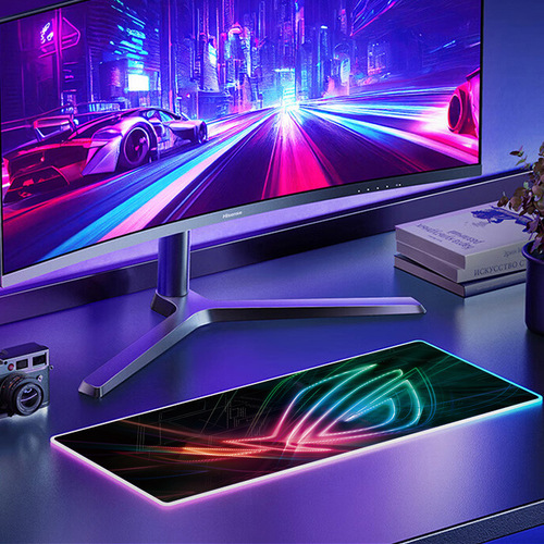 Luminous mouse pad, extra large RGB gaming e-sports keyboard pad, thickened office desk pad, LED colorful large size