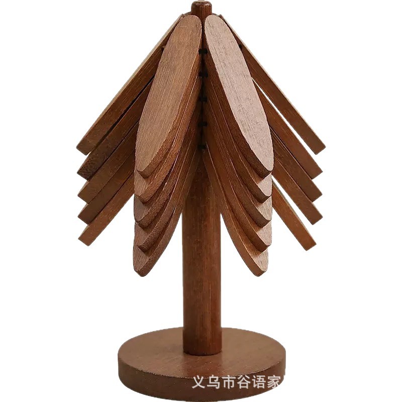Un árbol almohadilla de aislamiento térmico a prueba de quemaduras platos de comedor almohadilla de mesa de comedor de alta calidad hogar almohadilla de taza resistente a altas temperaturas bambú personalizado