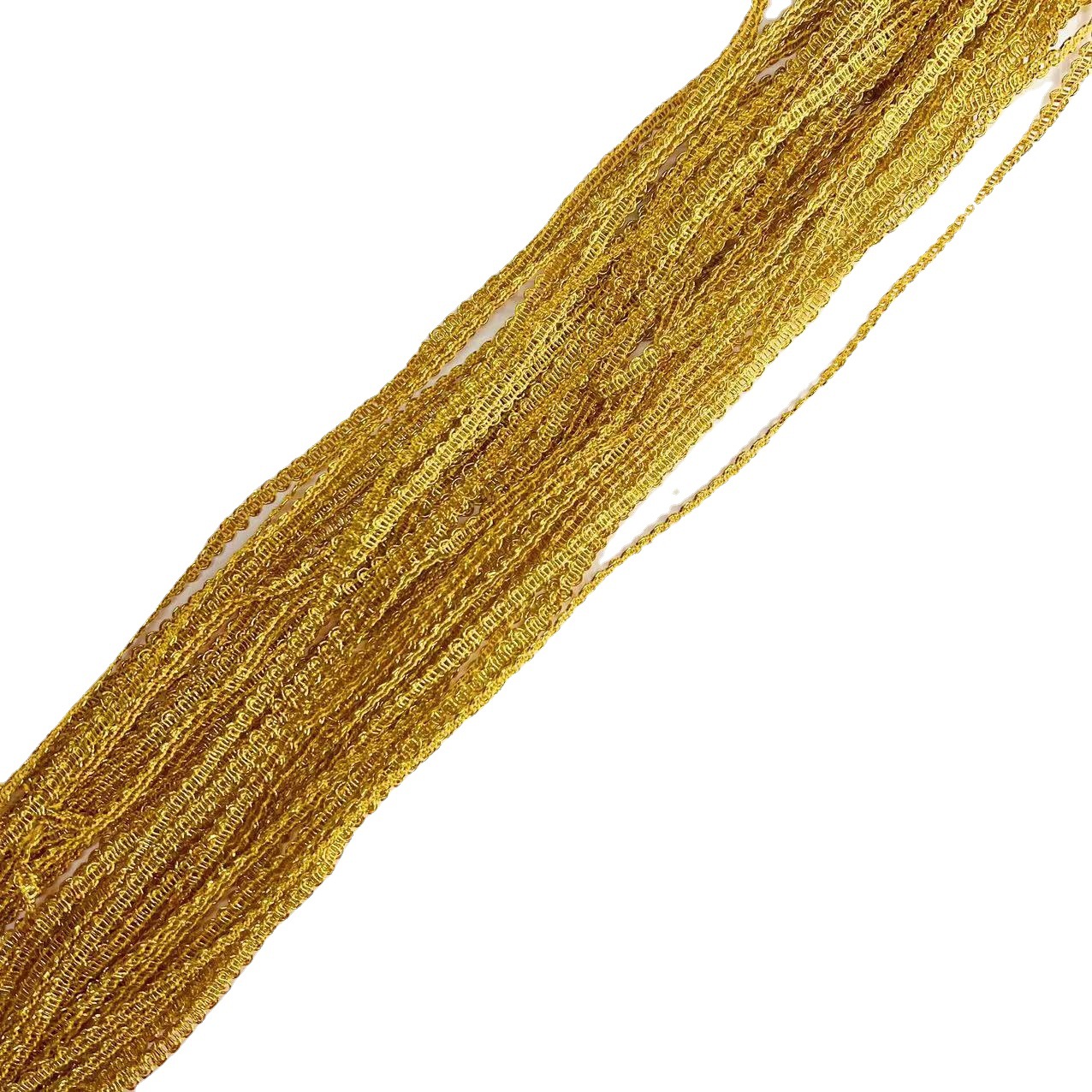 Cinta de Encaje de Hilo Dorado y Plateado de 0.5 cm de Poliéster para Ropa y Manualidades DIY