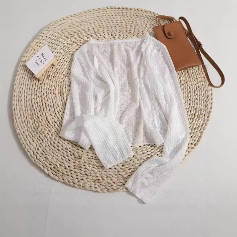 Extra Large Size 150kg Fairy-Style Sun-Protective Cardigan for Women, Summer Thin Short Outerwear with a Small Shawl to Pair with a Slip Dress