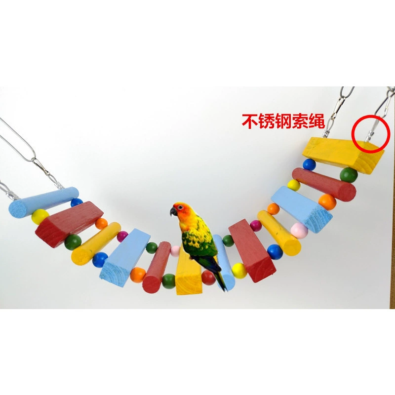 Шутка для домашних животных Тоторо белка зоотовары деревянная веревка из нержавеющей стали попугай восхождение красочный подвесной мост лестница